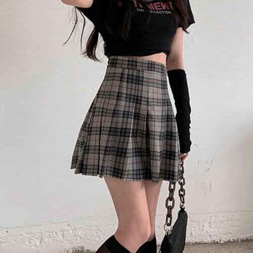 Y2K Pleated Skirts JK Uniform Girl Plaid Mini Skirt Kawaii Harajuku Skirts Gothic Korean Style Women Clothes Egirl Summer Skirts