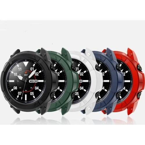 TPU Soft Edge Glass Screen Protector Case Shell Bezel Ring Frame For Samsung Galaxy Watch 3 41mm 45mm Band Protective Cover