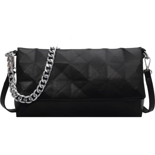 Lingge PU Leather Handbags Women Casual Crossbody Tote Bags Female Simple Chain Shopper Shoulder Bags Lady Travel Handbags