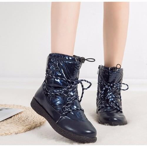 2019 Women Boots Waterproof Winter Shoes Windproof Snow Boots Keep Warm Platform Flat Heels Ankle Boots Fur Booties Botas Mujer