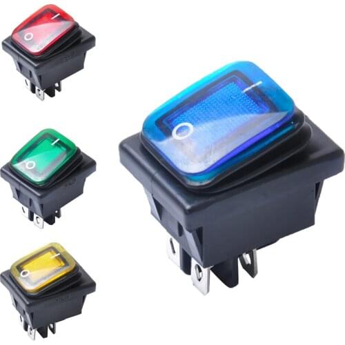 1 Pcs Rocker Switch ON-OFF 2 Position 4 Pins Electrical Equipment With Light Power Switch 16A 250VAC/ 20A 125VAC 1.5*1.1*1.7