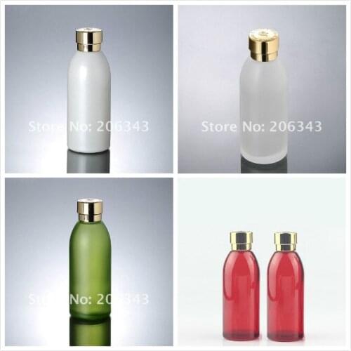 120ml pearl white/red/green/frosted glass bottle with gold lid for lotion/emulsion/toner/toilet/flower water skin care packing
