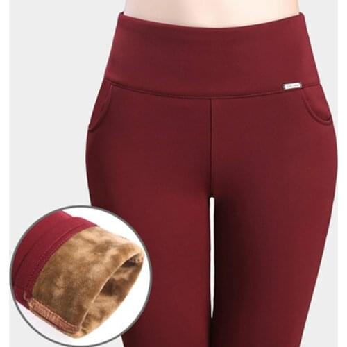 2018 winter warm Women Pencil Pants Candy Color High elasticity Female Skinny pants female trousers Leggings Plus size S-6XL