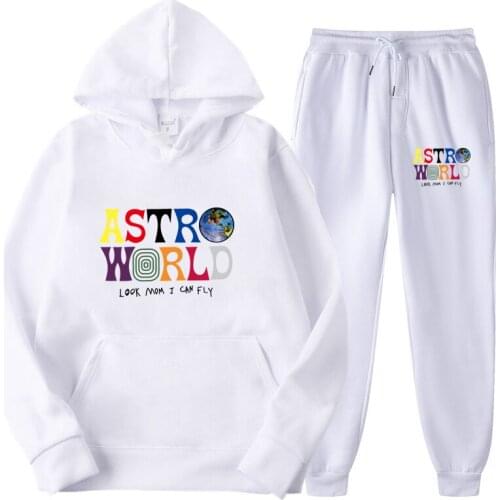 2021 TRAVIS SCOTT Astroworld WISH YOU WERE HERE Sports Sets 2Pcs Men Women Pullover Hoodies Fashion Hip Hop Sweatshirt Unisex