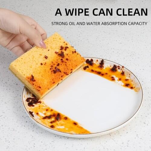 3Pcs/Set Multifunctional Wooden Pulp Cotton Cleaning Sponges Dish Washing Scouring Pad Kitchen Household Cleaning Tools