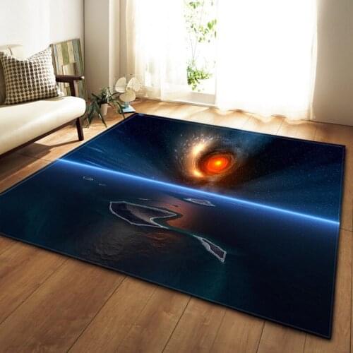 3D Galaxy Space Stars Carpets for Living Room Bedroom Area Rug Parlor Tea Table Decor Mat Soft Flannel Large Size Rug and Carpet