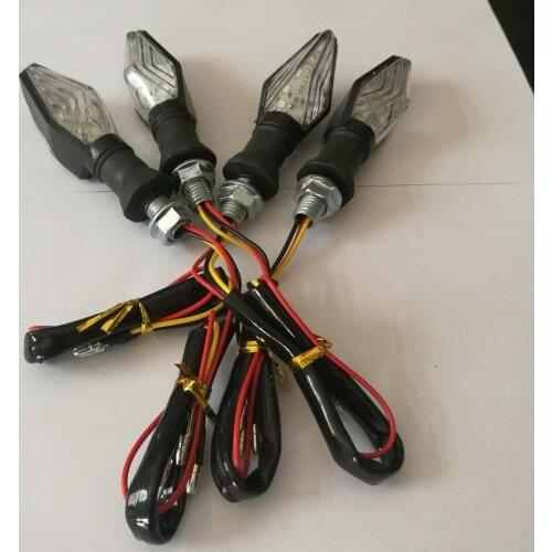 4pcs Universal 12LED Motorcycle Turn Signal Indicator Light Blinker Amber+Blue