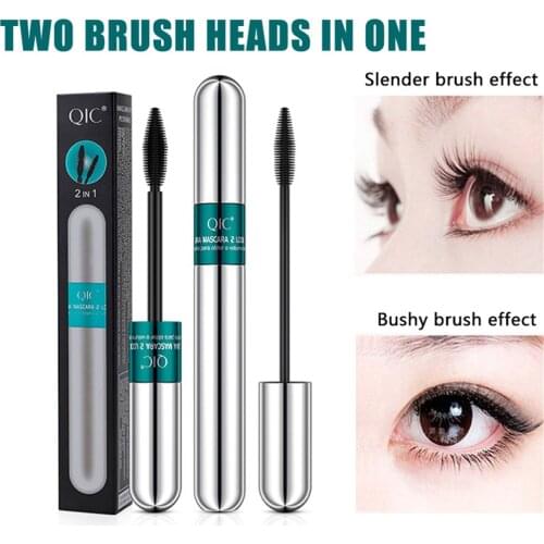 4D Mascara Two Brush Hands In One Waterproof Slender Thick Makeup Quick Dry Cosmetics Mascara set Women Gift maquillaje Mascara