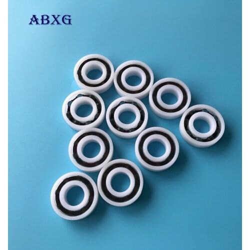 Free shipping 50pcs 6200 POM plastic deep groove ball bearing 10x30x9mm with glass balls