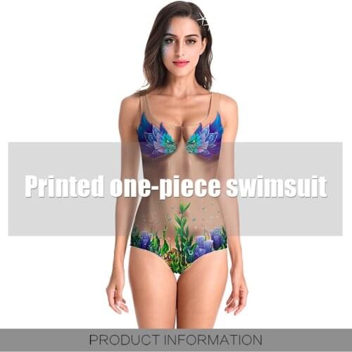 Bikini 2021 Swimsuit Summer New Ocean 3D Digital Printed Bikini Swimsuit Beach Hot Springs Wading Sports Tight Wear
