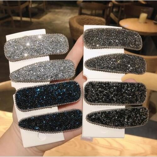 Large snap hair clip For Women Large Barrettes Shiny Hairpins Hairgrips Gold Black Clips For Hair Jewelry Hair Accesories