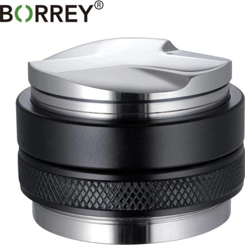 BORREY 304 Stainless Steel Coffee Tamper 51MM/53MM/58MM Coffee Distributor Espresso Hand Tampers Press Coffee Powder Hammer Cafe