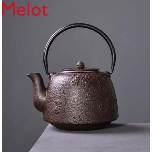 LUWU JAPANESE BIG CAPACITY CAST IRON TEAPOTS CHERRY BLOSSOMS IRON TEA POT DRINKWARE 1.2L