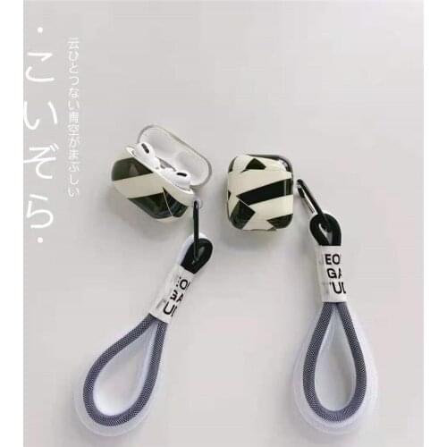 Zebra Pattern for AirPods Pro Case Earphone Case for AirPods 1 2 Soft TPU Protect Cover with Keychain Lanyard Bracelet