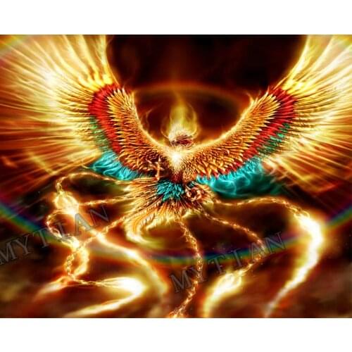 "fire Phenix" home decor full drill 5D diy diamond painting embroidery pattern resin mosaic 3d cross stitch kits wall stickers