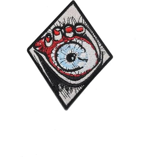 Eat Eyeball Embroidered Iron on Sew Patches for Clothing Applique Punk Applique Embroidery Fusible Patch Stripes For Jackets DIY