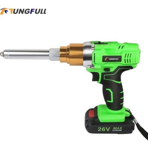 Riveter Gun 26v 3000mAh Cordless Electric Rivet Gun Electric Blind Support 2.4mm-5.0mm Rivet With LED Light 2 batteries