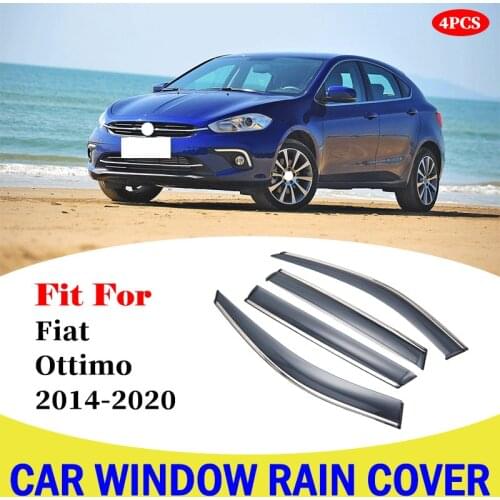 For Fiat Ottimo 2014-2020 Window Visor Car Rain Shield Awning Trim Cover Side Window Deflector Door Rain Sun Shield Accessories