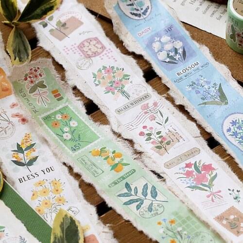 Washi Tape, Letter In The Garden Series Ins Fresh Hand Account Diary DIY Decorative Stickers 4 Styles Office Supplies