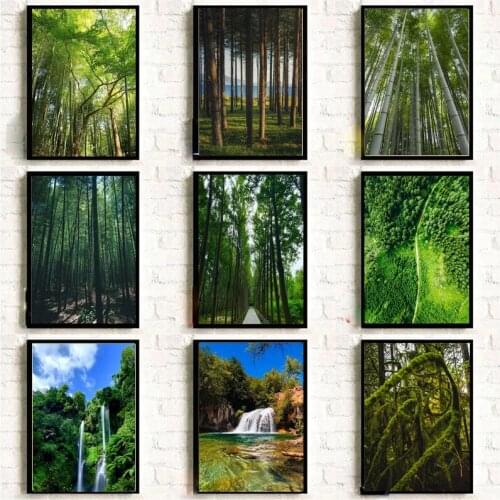 Summer Forest Landscape Modern Landscape Painting Art Canvas Painting Corridor Office for Living Room Home Decoration Cuadros