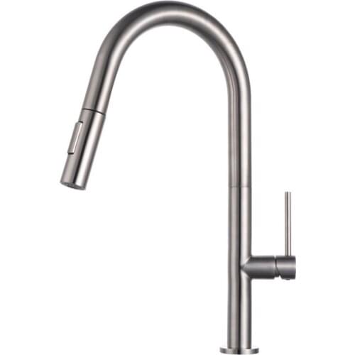 SUS 304 Kitchen Faucet Brushed Pull Out Kitchen Sink Water Tap Single Handle Mixer Tap 360 Rotation Kitchen Shower Faucet