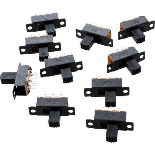 10 Pcs 6 Pins 2 Positions DPDT On/On Mini Slide Switch Retail