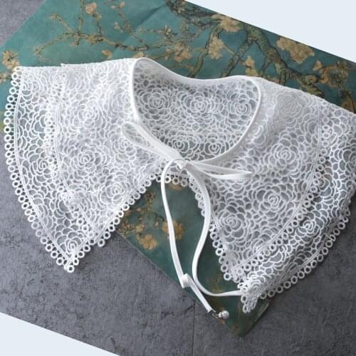 Fashion New Lace Two Layers Flower Fake Collar Women Blouse Shirt Shawl Detachable Collar Clothes Accessories