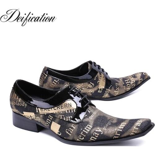 Chic calzado hombre Graffiti Letter Printed Men Casual Leather Shoes Italy Design Lace Up Men Oxfords Shoes For Men chaussures