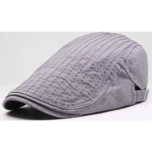 Men Beret Cap Newsboy Flat Ivy Hat Summer Spring Golf Driving Cotton Breathable Accessory