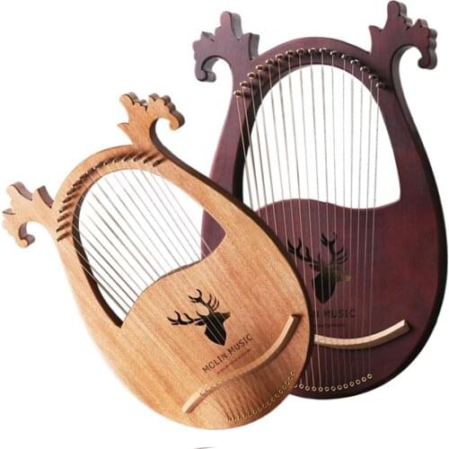 16-note Lyre Harp Set Hard Mahogany Hard Portable With Tuning Wrench Black Storage Bag Harp Set Perfect Gift