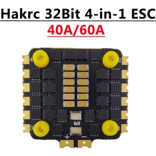 Nouveau Hakrc 40A/60A 32Bit 2-6S 4in1 sans balais ESC dfusil 150/300/600/1200 PWM Oneshot125/42 Multshot pour helicoptere FPV