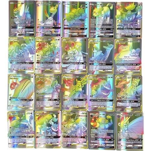 New Pokemon Cards English Rainbow Card TAG TEAM GX EX MEGA Shining Cards Pokemon Trading Card Game Toy Gift For Children