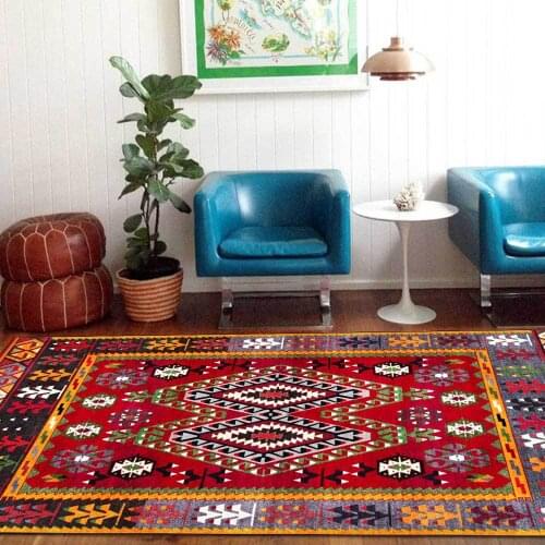 Persian Style Home Area Rug High Quality Abstract Flower Art Carpets For Living Room Floor Big Kitchen Anti-Slip Mat Rug Bedroom