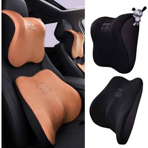 Car Seat Headrest Pad 3D Memory Foam Pillow Neck Waist Pain Relief Travel Neck Support Breathable Flannel Memory Foam Cushion