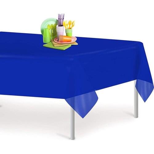 Promotion - Party Wedding Birthday Supplies, Blue Rectangle Disposable Plastic Tablecloth 137x234cm