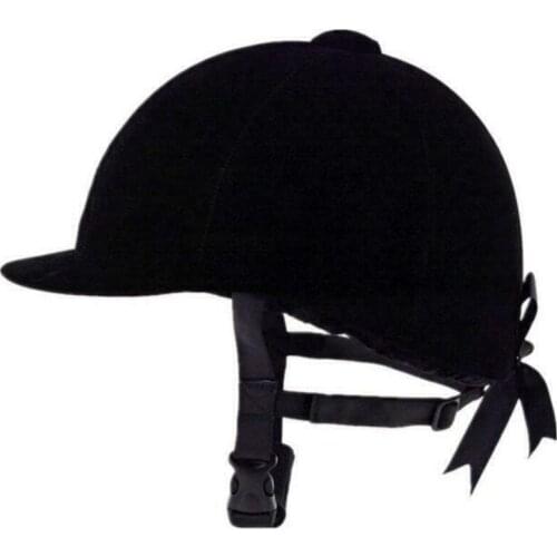 Cap Equestrian Velvet Sports Equipment Protective Gear Harness Breathable Horse Racing Helmet Womens Bow Hat Horseback Riding