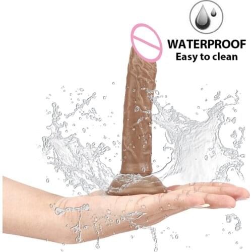 Silicone Realistic Dildo Huge Penis Waterproof Vagina Stimulation Penis With Suction Cup For Female Masturbation Soft Sex Toys