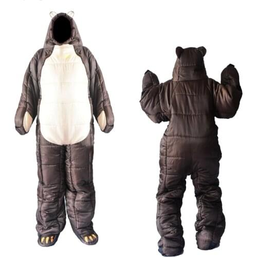 Winter Bear Sleeping Bag Ultralight Cotton Camping Outdoor Polar Adults Cold Weather Lightweight Mummy Sleeping Bag Pads Hiking