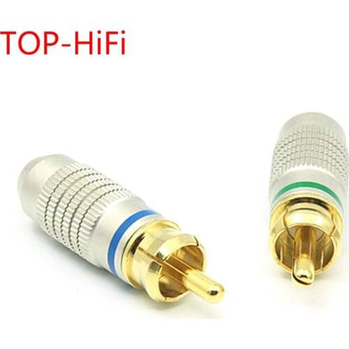 TOP-HiFi 4pcs Gold Plated RCA Plug Gold-plated RCA Connector For Diy AMP CD Player Speaker Audio Cable