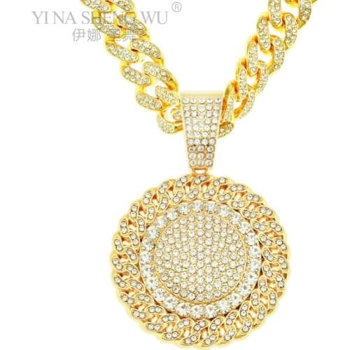 Hip Hop Rock Style Sun Flower New Pendant Necklaces Men Women Bling Charm Necklace Jewelry Gifts Fashion Chain Cuban Chain Lovty