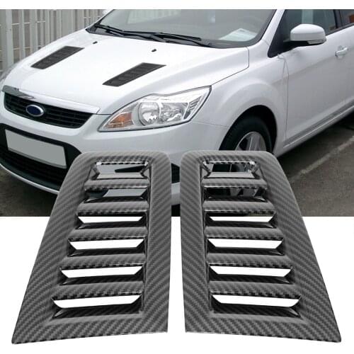 Uxcell 3 Color Hood Vents For-Ford Focus MK2 MK3 2004-15 Air Flow Intake Decorative Scoop Bonnet Vent Hood Cover Hood Scoop