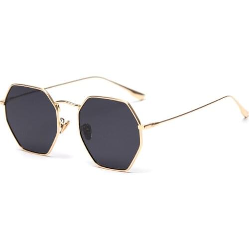 Veshion Retro Polarized Sunglasses Women Metal Gold Polygon 2020 High Quality Octagonal Male Sun Glasses for Men Gifts Uv400