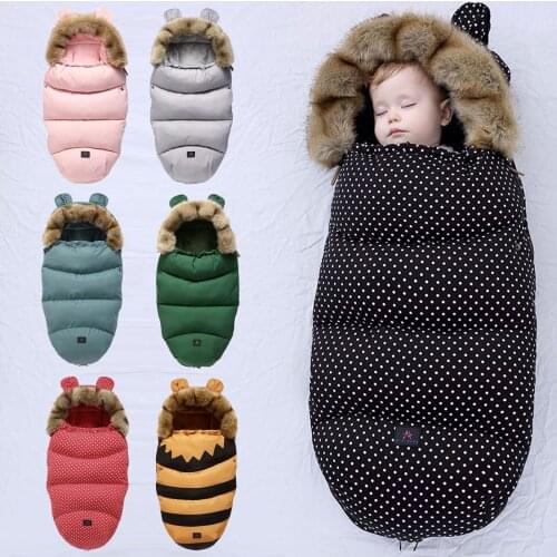 Windproof Warm Baby Stroller Footmuff Foot Cover Sleeping Bag with Detachable Hood for Infant Pushchairs Accessories