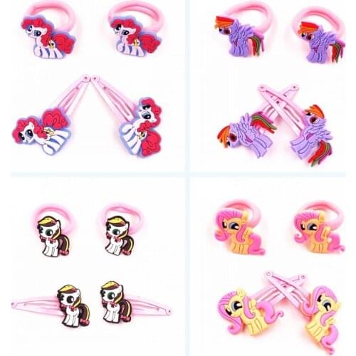 4PCS Lovely Unicorn Hairband And Hairpins for Girls Beautiful Hair Accessories Elastic Hair Bands Hair clip Kids Gift