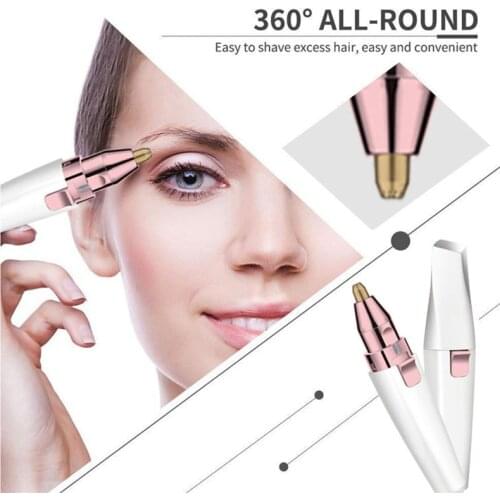 2 in 1 Womens Shaver Eyebrow Trimming Knife Lipstick Styling Electric Hair Remover USB Rechargeable Mini Epilator For Ladies
