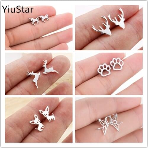 Wholesale Multiple Stainless Steel Womens Earrings Womens Fashion Simple Animal Earrings Jewelry Punk Gifts for Halloween 2020