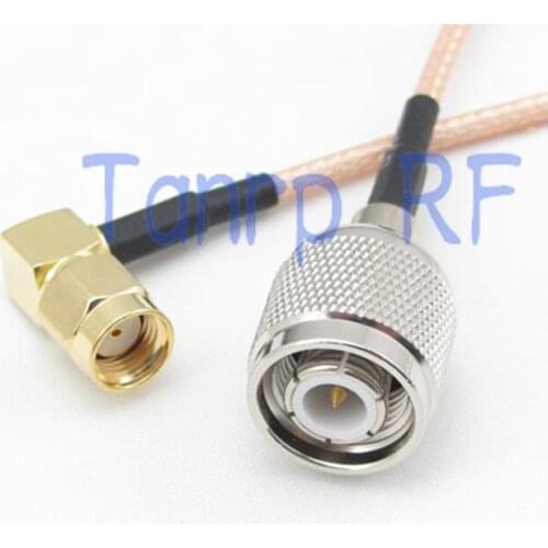 10PCS 15CM Pigtail coaxial jumper cable RG316 extension cord 6inch TNC male plug to RP SMA male right angle RF adapter connector