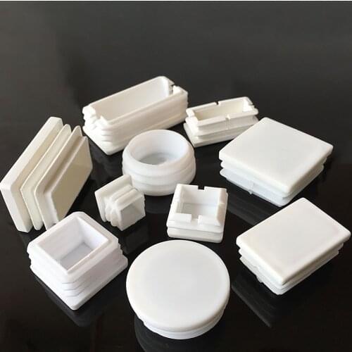 10pcs White Plastic Blanking End Caps Chair Table Feet Cap Tube Pipe Insert Plug Bung Square / Rectangle / Round