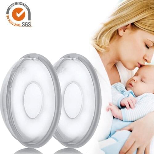 2pc Silica Gel Collection Cover Baby Feeding Breast Milk Collector Soft Postpartum Nipple Suction Container Reusable Nursing Pad