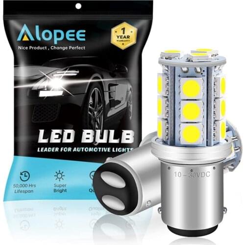 2-Pack 1142 White 5050 18 SMD LED Light 12V-24V DC Car Interior RV Camper Lighting Parking Turn Signal Light Tail BackUp Bulbs